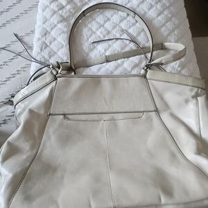 HOBO Cream Leather Shoulder Bag